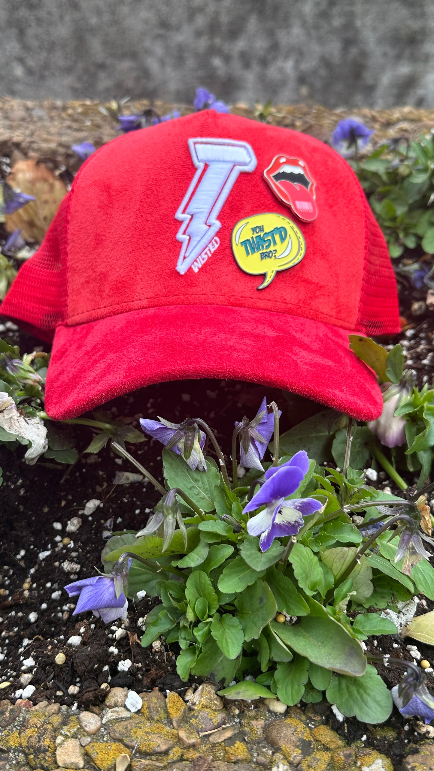 Fire Red Mesh Trucker Hat