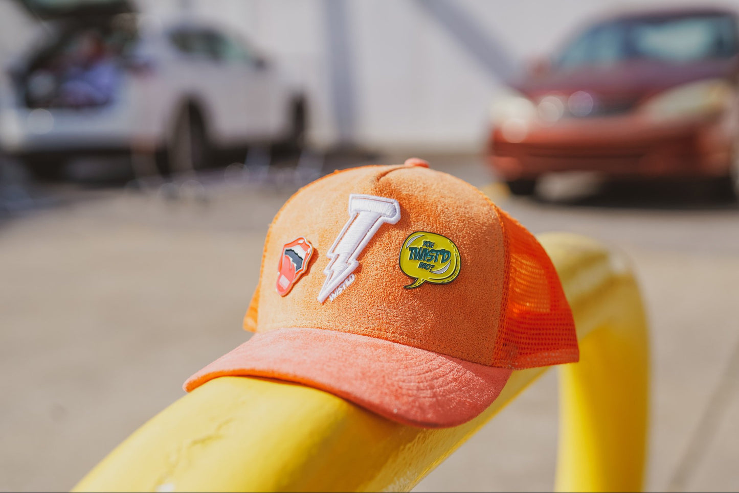Orange Sherbet Mesh Trucker