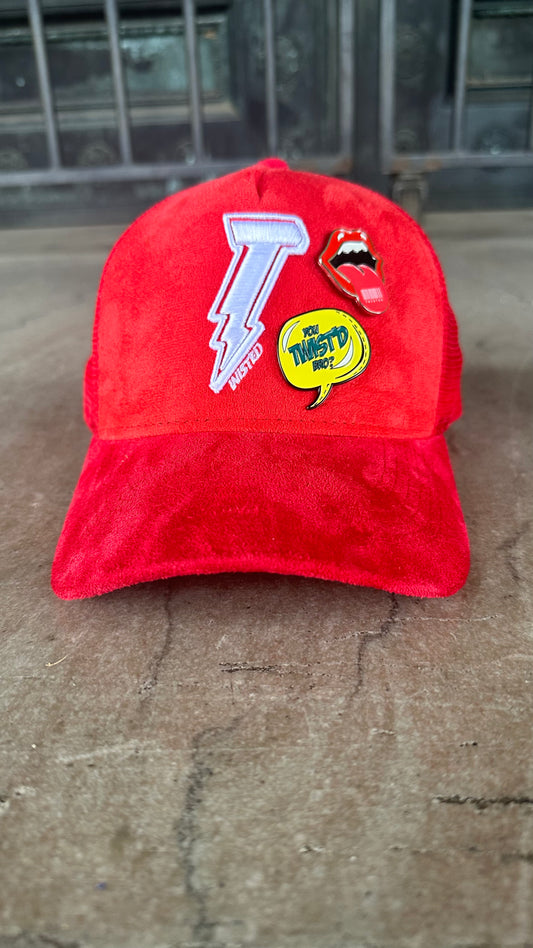 Fire Red Mesh Trucker Hat