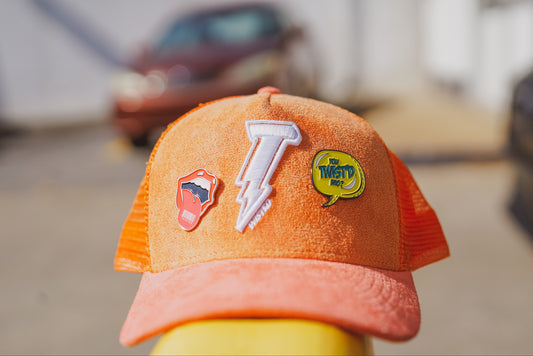 Orange Sherbet Mesh Trucker